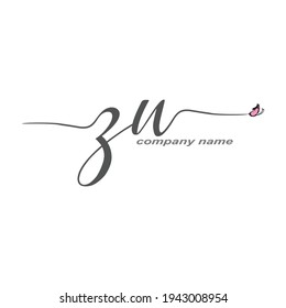 ZN Initial Handwriting logo luxury vector beauty