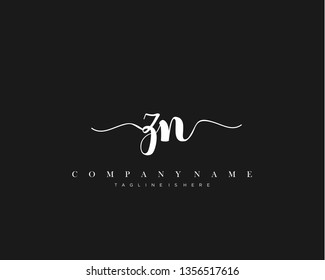ZN initial handwriting logo template vector