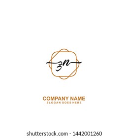 ZN Initial handwriting logo template vector