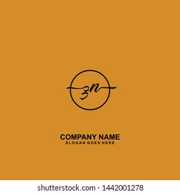 ZN Initial handwriting logo template vector