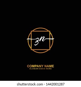 ZN Initial handwriting logo template vector
