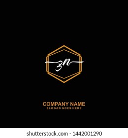 ZN Initial handwriting logo template vector