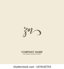 ZN Initial handwriting logo vector