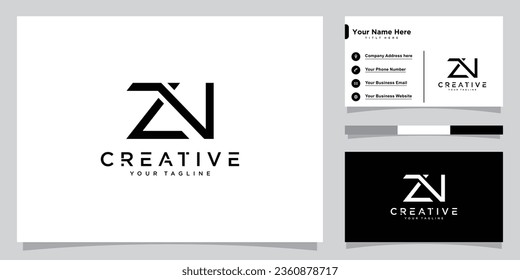 ZN Initial Letter Icon Logo Design Vector Illustration
