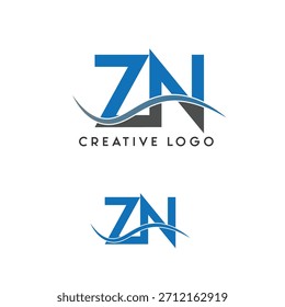 Conceito de design de logotipo inicial ZN
