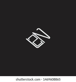 ZN Initial Logo letters with rotate squere template
