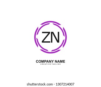 ZN initial logo template vector