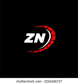 ZN initial monogram for automotive logo with speed image design vector