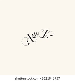 ZN letter elegancy and beauty in one look wedding caligraphic logo with monogram concept
