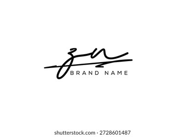 ZN letter elegant cursive beauty handwriting logo. symbol design| typography logo| creative mark| corporate identity| signature logo.