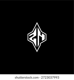ZN letra inicial logotipo esport conceito techno estilo de corrida design moderno monograma de jogos