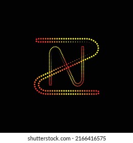 ZN letter logo vector design.letter ZN abstract with dotted style and gradient color.