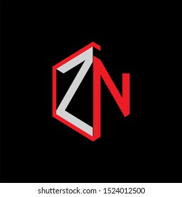 ZN Letter monogram with abstrac concept style design