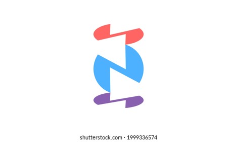 ZN lettering logo. N vector logo white background. 