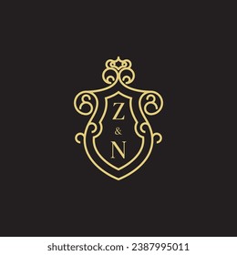 ZN line vintage initial logo in high quality professional design that will print well across any print media