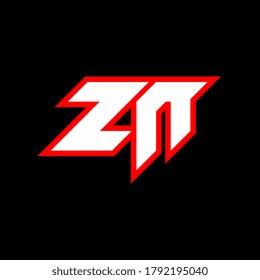 ZN logo design, initial ZN letter design with sci-fi style. ZN logo for game, esport, Technology, Digital, Community or Business. Z N sport modern Italic alphabet font. Typography urban style fonts.