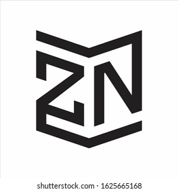 Zn Logo Emblem Monogram Shield Style Stock Vector (Royalty Free) 1625665168