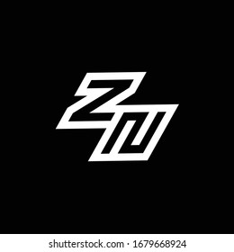 ZN logo monogram with up to down style negative space design template isolated on black background