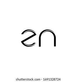 ZN Logo monogram with slice rounded modern design template isolated on white background