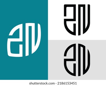 ZN modern initial letter logo design vector bundle. It will be suitable for which company or brand name start those initial.