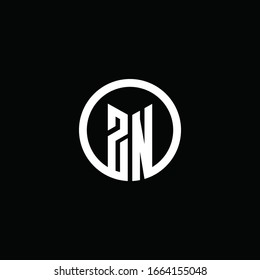 ZN monogram logo isolated with a rotating circle