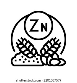 zn natural vitamin line icon vector. zn natural vitamin sign. isolated contour symbol black illustration