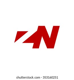 ZN negative space letter logo red