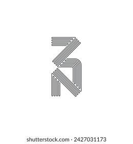 ZN, NZ, Abstract initial monogram letter alphabet logo design