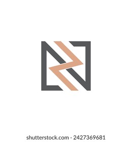 ZN, NZ, Abstract initial monogram letter alphabet logo design