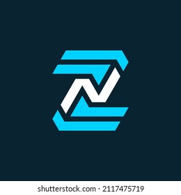 ZN NZ logo. the letter Z and N perfectly combined into a new, modern and original Logo