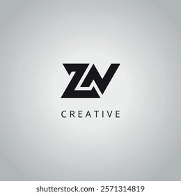 ZN NZ Modern Creative Alphabet Business Logo Design Vector Icon Template.