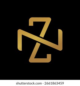 Logotipos de monogramas ZN o NZ superpuestos.