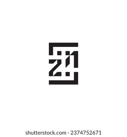 Logotipo retro de concepto cuadrado de ZN en un diseño profesional de alta calidad que se imprimirá en cualquier medio impreso