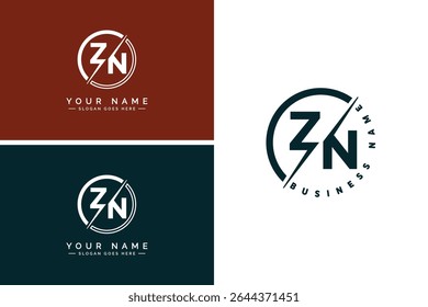 ZN Vector Logo Template - Simple Icon for Initial Letter Z and N Monogram