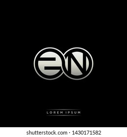 ZN Z N initial letter linked circle capital monogram logo modern template silver color edition