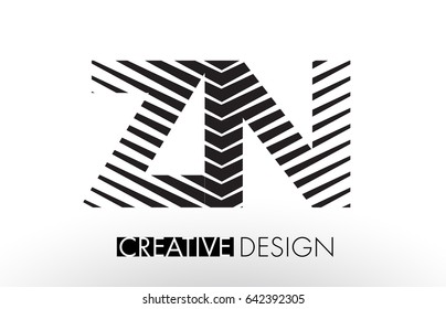 ZN Z N Lines Letter Design with Creative Elegant Zebra Vector Illustration.