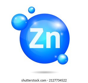 Zn, zinc for healthcare design. Vitamin complex. Healthcare concept. Food concept. Organic food icon. Vector stock illustration
