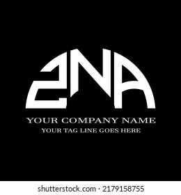 ZNA letter logo creative design with vector graphic
