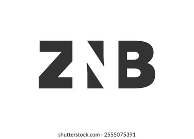 ZNB logo design. Initial letter Z N B bold font style for tech startups, consulting, corporate branding. Creative company name, headlines typography identity, trendy logotype. Vector illustration.