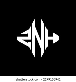 ZNH letter logo creative design with vector graphic