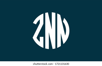 ZNN Circle Emblem Abstract Monogram Letter Mark Vector Logo Template