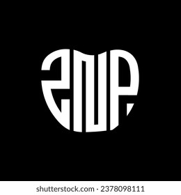 Diseño creativo del logo de la carta ZNP. Diseño único de ZNP.
