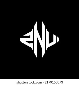ZNU letter logo creative design with vector graphic