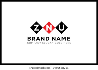 ZNU letter logo design. ZNU creative initials monogram letter logo. ZNU  business and real estate logo vector template.