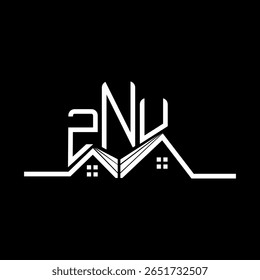 ZNU Real State logo design, ZNU logotipo simples e moderno. ZNU design de alfabeto luxuoso  