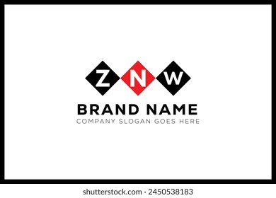 ZNW letter logo design. ZNW creative initials monogram letter logo. ZNW  business and real estate logo vector template.