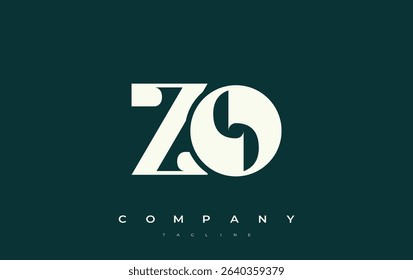 ZO Abstract Geometric Logo Design. Modern and elegant logo design with simplistic typography elements, showcasing branding excellence.