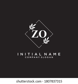 ZO Beauty vector initial logo, handwriting logo of initial signature, wedding, fashion, jewelry, boutique, floral and botanical with creative template for any company or business.