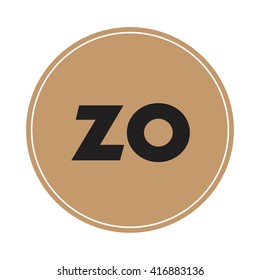 ZO brown letters ,abstract background logo, design identity in circle, alphabet letter