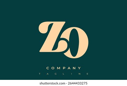 ZO Creative Abstract Typography Logo Design. Elegant logo combining bold typography and creative shapes, ideal for branding and identity solutions.